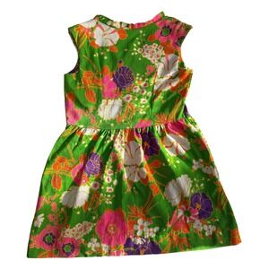 Vintage 60s Smart Time Mod Floral Mini Dress Green Small 4–6